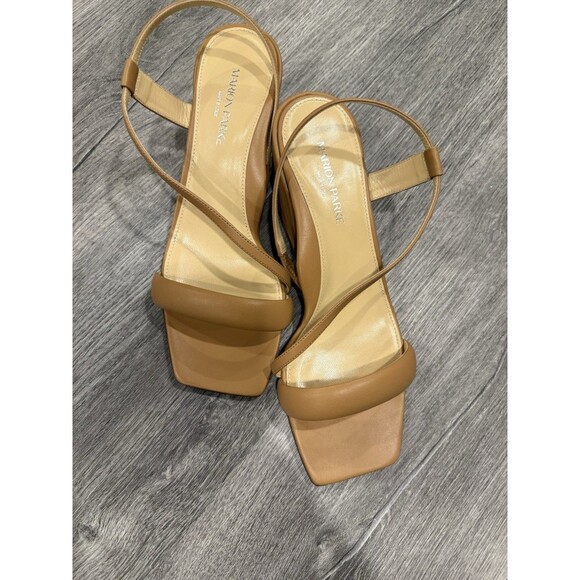 Marion Park Jenna 60 Block Heel Nappa Caramel Leather US Size 10 $550 NIB - Picture 6 of 14